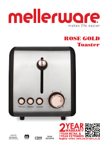 Manual Mellerware 46042BRG Rose Gold Torradeira