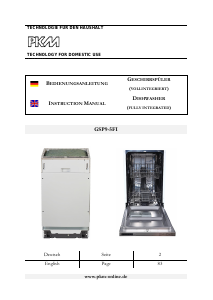 Manual PKM GSP9-5FI Dishwasher
