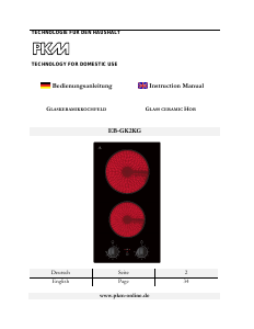 Bedienungsanleitung PKM EB-GK2KG Kochfeld