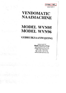 Handleiding Vendomatic WVN95 Naaimachine