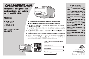 Manual de uso Chamberlain HD420EV Abrepuertas para garaje