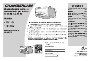 Manual de uso Chamberlain PD612EV Abrepuertas para garaje