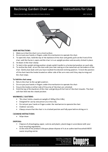 Manual Coopers 10561 Garden Chair