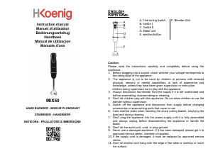 Manual H.Koenig MIX50 Hand Blender