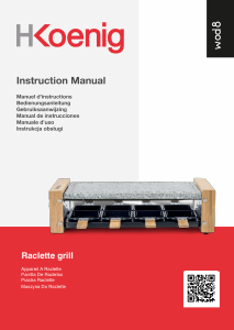 Manual de uso H.Koenig WOD8 Raclette grill