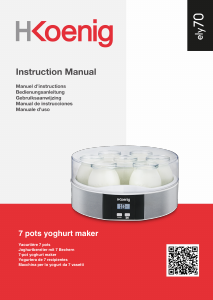 Manual de uso H.Koenig ELY70 Yogurtera