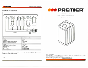 Manual Premier LAV-7680T1A101AEN1 Washing Machine