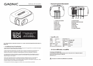 Manual de uso Gadnic PROJ0060 Proyector