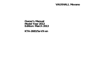 Manual Vauxhall Movano (2013)