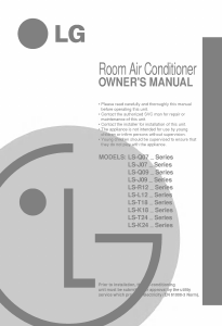 Manual LG LS-K186AHL Air Conditioner