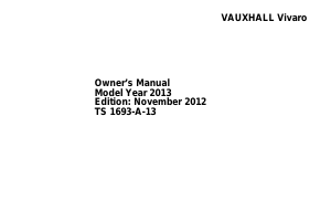 Manual Vauxhall Vivaro (2012)