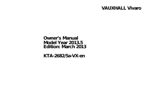 Manual Vauxhall Vivaro (2013)