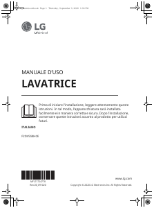 Manuale LG F2DV5S8H0E Lavatrice