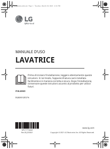 Manuale LG F6WV910P2SA Lavatrice