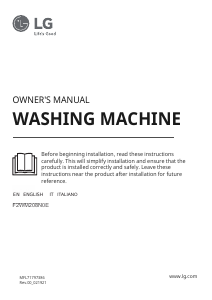 Manual LG F2WM208N0E Washing Machine