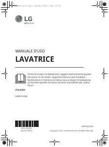 Manuale LG F4WV312S0E Lavatrice