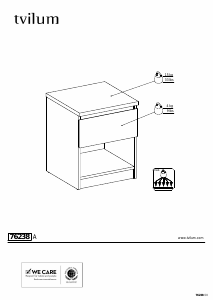 Manual Tvilum 76238 Bedside Table