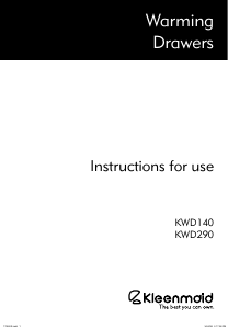 Manual Kleenmaid KWD140 Warming Drawer