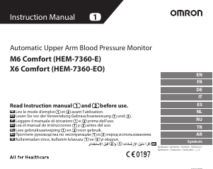 Kullanım kılavuzu Omron HEM-7360-EO X6 Comfort Tansiyon aleti