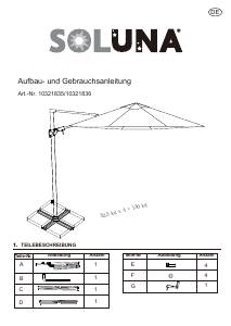 Bruksanvisning Soluna 10321836 Parasoll