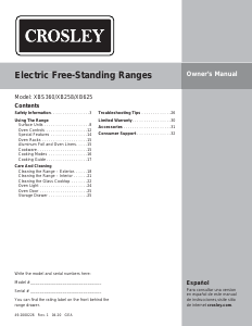 Manual de uso Crosley XB258DMB Cocina