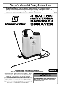 Manual Greenwood 63092 Garden Sprayer