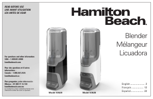 Manual Hamilton Beach 53625 Blender