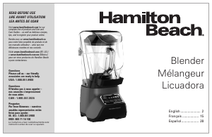Manual de uso Hamilton Beach 53602 Batidora
