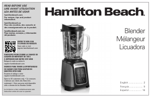 Manual Hamilton Beach 58600 Blender