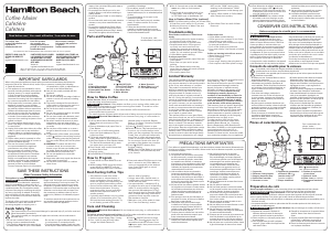 Manual de uso Hamilton Beach 49632 Máquina de café