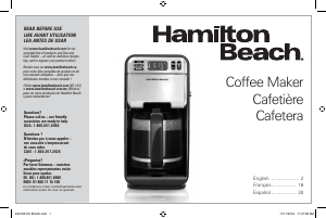 Handleiding Hamilton Beach 46206 Koffiezetapparaat