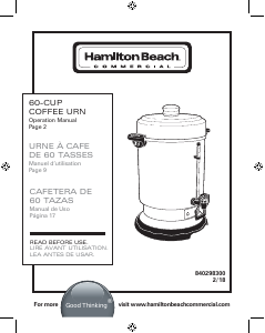 Mode d’emploi Hamilton Beach 50065 Cafetière