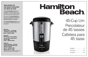 Mode d’emploi Hamilton Beach 40521 Cafetière