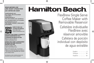 Mode d’emploi Hamilton Beach 49901 Cafetière