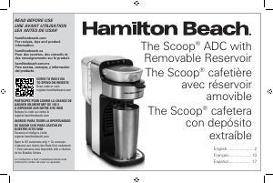 Mode d’emploi Hamilton Beach 49987 Cafetière