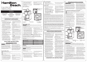 Manual de uso Hamilton Beach 46111 Máquina de café