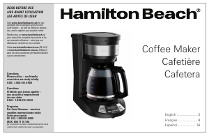 Handleiding Hamilton Beach 46290 Koffiezetapparaat