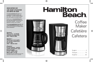 Mode d’emploi Hamilton Beach 46899 Cafetière