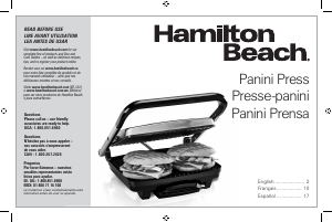 Manual de uso Hamilton Beach 25410 Grill de contacto
