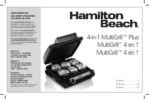 Manual Hamilton Beach 25601 Contact Grill