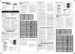 Mode d’emploi Hamilton Beach 35050 Friteuse