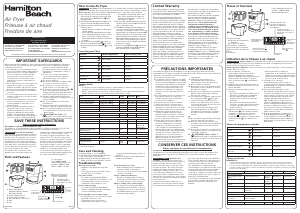 Manual de uso Hamilton Beach 35075 Freidora