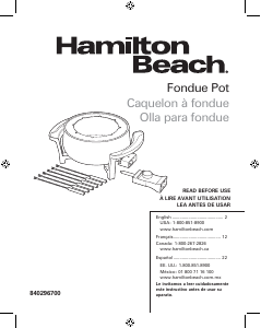 Manual Hamilton Beach 86201 Fondue