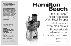 Manual Hamilton Beach 70820 Food Processor