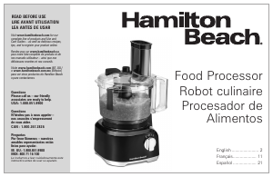 Manual de uso Hamilton Beach 70743 Robot de cocina