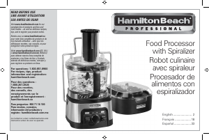 Manual de uso Hamilton Beach 70815 Robot de cocina