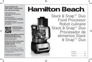 Mode d’emploi Hamilton Beach 70585 Robot de cuisine