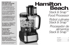 Manual de uso Hamilton Beach 70727 Robot de cocina