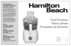 Manual de uso Hamilton Beach 70671 Robot de cocina