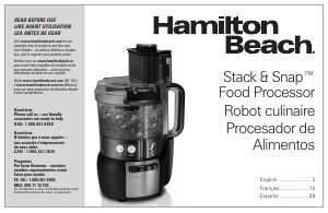 Manual de uso Hamilton Beach 70729 Robot de cocina